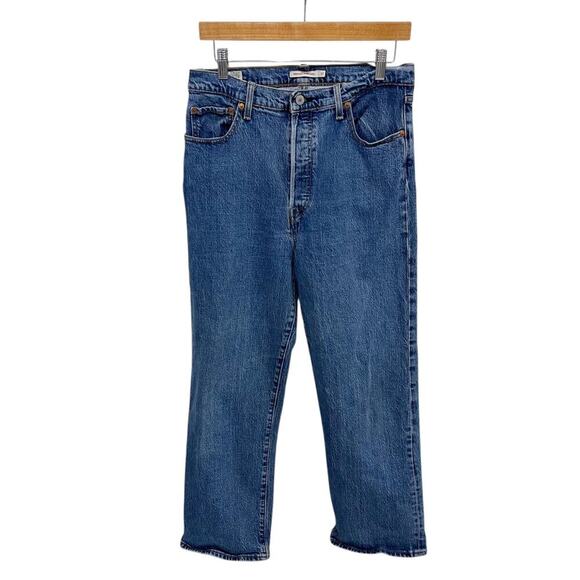 Levi's Premium Ribcage Straight Denim Ankle Women's 32 Button Fly High Rise - Picture 2 of 10
